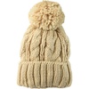 Amazon Essentials Women’s Chunky Cable Beanie with Yarn Pom(Warm Beige)