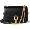 Amazon Essentials Women’s Faux Leather Chain Shoulder Bag with Adjustable Strap, Metal Hardware and Lock(Black Faux Leather)
