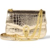 Amazon Essentials Women’s Faux Leather Chain Shoulder Bag with Adjustable Strap, Metal Hardware and Lock(Gold Faux Crocodile)