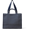 Amazon Essentials Women’s Jacquard Tote Bag, Navy Floral, One Size(Navy Geo)