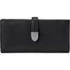 Amazon Essentials Women’s Leather Clutch Wallet with Multiple Card Pockets and Zip Compartments, Black, One Size