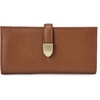 Amazon Essentials Women’s Leather Clutch Wallet with Multiple Card Pockets and Zip Compartments, Tan, One Size