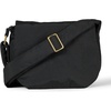 Amazon Essentials Women’s Lightweight Nylon Adjustable Crossbody Flap Bag with Secure Zipper(Black)
