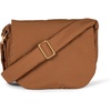 Amazon Essentials Women’s Lightweight Nylon Adjustable Crossbody Flap Bag with Secure Zipper(Brown)