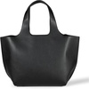 Amazon Essentials Women’s Oversized Tote Bag, Tan(Black Faux Leather)
