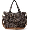 Amazon Essentials Women’s Quilted Cotton Travel Tote Bag, Black, One Size(Abstract Animal Print)