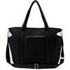 Amazon Essentials Women’s Quilted Cotton Travel Tote Bag, Black, One Size(Black)