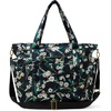 Amazon Essentials Women’s Quilted Cotton Travel Tote Bag, Black, One Size(Black Floral)