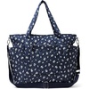 Amazon Essentials Women’s Quilted Cotton Travel Tote Bag, Black, One Size(Navy Floral)