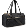Amazon Essentials Women’s Quilted Weekender Duffel Gym Bag with Trolley Sleeve, Navy Paisley, One Size(Black)