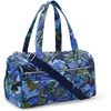 Amazon Essentials Women’s Quilted Weekender Duffel Gym Bag with Trolley Sleeve, Navy Paisley, One Size(Blue Paisley)