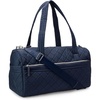 Amazon Essentials Women’s Quilted Weekender Duffel Gym Bag with Trolley Sleeve, Navy Paisley, One Size(Navy)