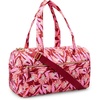 Amazon Essentials Women’s Quilted Weekender Duffel Gym Bag with Trolley Sleeve, Navy Paisley, One Size(Pink Floral)