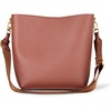 Amazon Essentials Women’s Soft Bucket Bag, Crossbody Shoulder Handbag with Minimalist Design, Vegan Leather(Dark Brown)