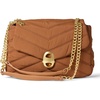 Amazon Essentials Women’s Soft Quilted Flap Bag with Adjustable Chain Strap(Dark Brown Nylon)