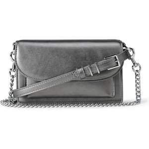 Amazon Essentials AE – Accessories Women’s Convertible Crossbody Clutch Bag with Interchangeable Straps(Gunmetal)