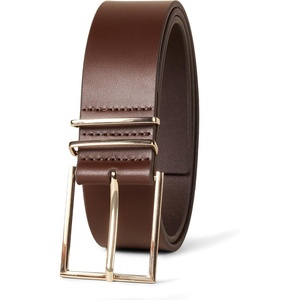 Amazon Essentials Women’s Genuine Leather Refined Buckle Dress Belt(Brown)