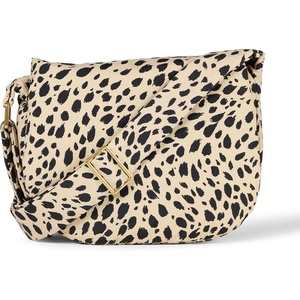 Amazon Essentials Women’s Lightweight Nylon Adjustable Crossbody Flap Bag with Secure Zipper(Beige Leopard Print)