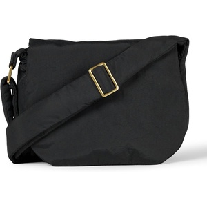 Amazon Essentials Women’s Lightweight Nylon Adjustable Crossbody Flap Bag with Secure Zipper(Black)