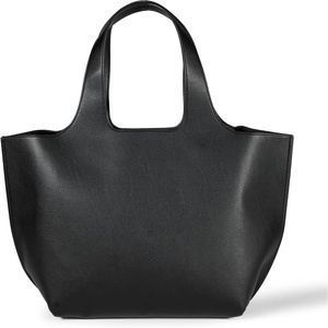 Amazon Essentials Women’s Oversized Tote Bag, Tan(Black Faux Leather)