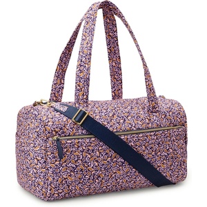 Amazon Essentials Women’s Quilted Weekender Duffel Gym Bag with Trolley Sleeve, Navy Paisley, One Size(Navy Paisley)