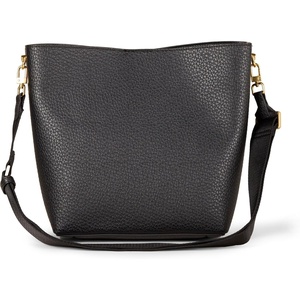 Amazon Essentials Women’s Soft Bucket Bag, Crossbody Shoulder Handbag with Minimalist Design, Vegan Leather(Black)