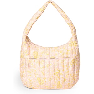 Amazon Essentials x Sofia Grainge Women’s Quilted Puffer Tote Bag with Zip(Shell Pink Ornate Paisley)
