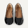 Amazon Essentials Women’s Comfortable Round Toe Ballet Flats, Cushioned Memory Foam(Black Patent)