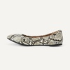 Amazon Essentials Women’s Comfortable Round Toe Ballet Flats, Cushioned Memory Foam(Black White Faux Snake Skin)