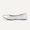 Amazon Essentials Women’s Comfortable Round Toe Ballet Flats, Cushioned Memory Foam(Silver)