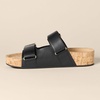 Amazon Essentials Women’s Double Strap Cork Sandals(Black)