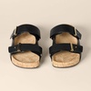 Amazon Essentials Women’s Double Strap Cork Sandals(Black)