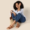 Amazon Essentials Women’s Double Strap Cork Sandals(Tan)
