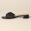 Amazon Essentials Women’s Mini Heel Mule Sandals(Black Cane Weave)