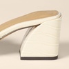 Amazon Essentials Women’s Platform Mule Sandals with Sturdy Block Heel(Cream Faux Crocodile)