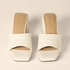 Amazon Essentials Women’s Platform Mule Sandals with Sturdy Block Heel(Cream Faux Crocodile)