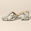 Amazon Essentials Women’s Platform Mule Sandals with Sturdy Block Heel(Grey Faux Snakeskin)