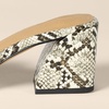 Amazon Essentials Women’s Platform Mule Sandals with Sturdy Block Heel(Grey Faux Snakeskin)