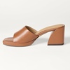 Amazon Essentials Women’s Platform Mule Sandals with Sturdy Block Heel(Tan Faux Leather)