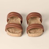 Amazon Essentials Women’s Slide Cork Sandals with Cradling Moulded Footbed, Faux Leather(Tan)