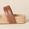 Amazon Essentials Women’s Slide Cork Sandals with Cradling Moulded Footbed, Faux Leather(Tan)