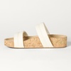 Amazon Essentials Women’s Slide Cork Sandals with Cradling Moulded Footbed, Faux Leather(White)