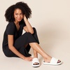 Amazon Essentials Women’s Slide Flatform Sandal(White)
