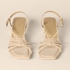 Amazon Essentials Women’s Strappy Block Heel Sandals with Ankle Strap(Beige Patent)