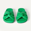 Amazon Essentials Women’s Twist Slide Sandal with Cradling Cupped Sole, Faux Leather(Green)