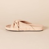Amazon Essentials Women’s Twist Slide Sandal with Cradling Cupped Sole, Faux Leather(Light Beige)