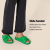 Amazon Essentials Women’s Twist Slide Sandal with Cradling Cupped Sole, Faux Leather(White)