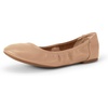 Amazon Essentials Women’s Comfortable Round Toe Ballet Flats, Cushioned Memory Foam(Beige)