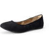 Amazon Essentials Women’s Comfortable Round Toe Ballet Flats, Cushioned Memory Foam(Black Micro)