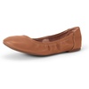 Amazon Essentials Women’s Comfortable Round Toe Ballet Flats, Cushioned Memory Foam(Camel)